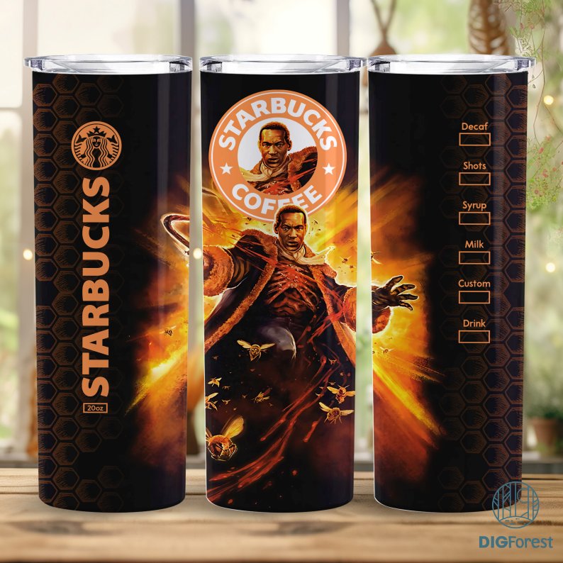 Candyman Coffee 20 oz Skinny Tumbler Sublimation Design | Horror Halloween Straight & Tapered Tumbler Wrap | Instant Digital Download