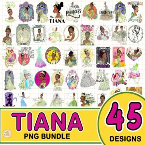 Disney Tiana Princess 45 Design Bundle Png | Tiana Png | The Princess and the Frog Png | Tiana Princess Digital Download