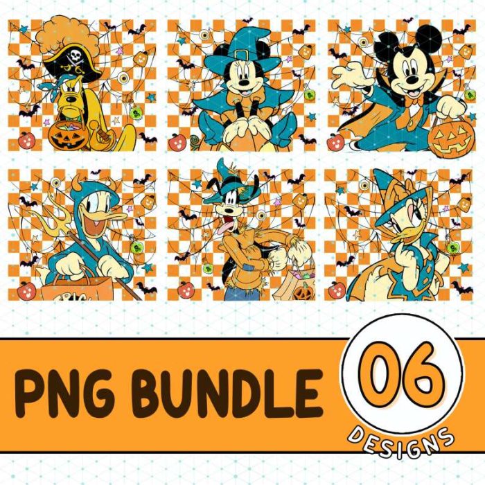 Disney Mickey and Friends Halloween PNG, Mickey Halloween, WDW Halloween Trip, Disneyland Halloween, Mickey Not So Scary, Sublimation Design