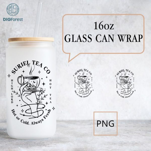 Suriel Tea Co 16oz Glass Can Wrap, Acotar Velaris Glass Can, Sarah J Maas Digital Download, A Court Of Thorns And Roses, Acotar Glass Can