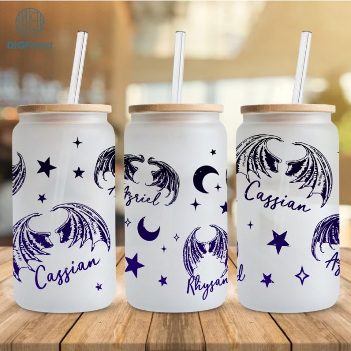 Acotar Bat Boys 16oz Glass Can Wrap | Bat Boys Fan Club Png | Gift For Reader | Iced Coffee Glass Can | Libbey Glass Can Wrap