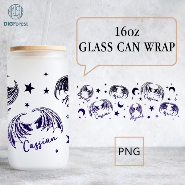 Acotar Bat Boys 16oz Glass Can Wrap | Bat Boys Fan Club Png | Gift For Reader | Iced Coffee Glass Can | Libbey Glass Can Wrap