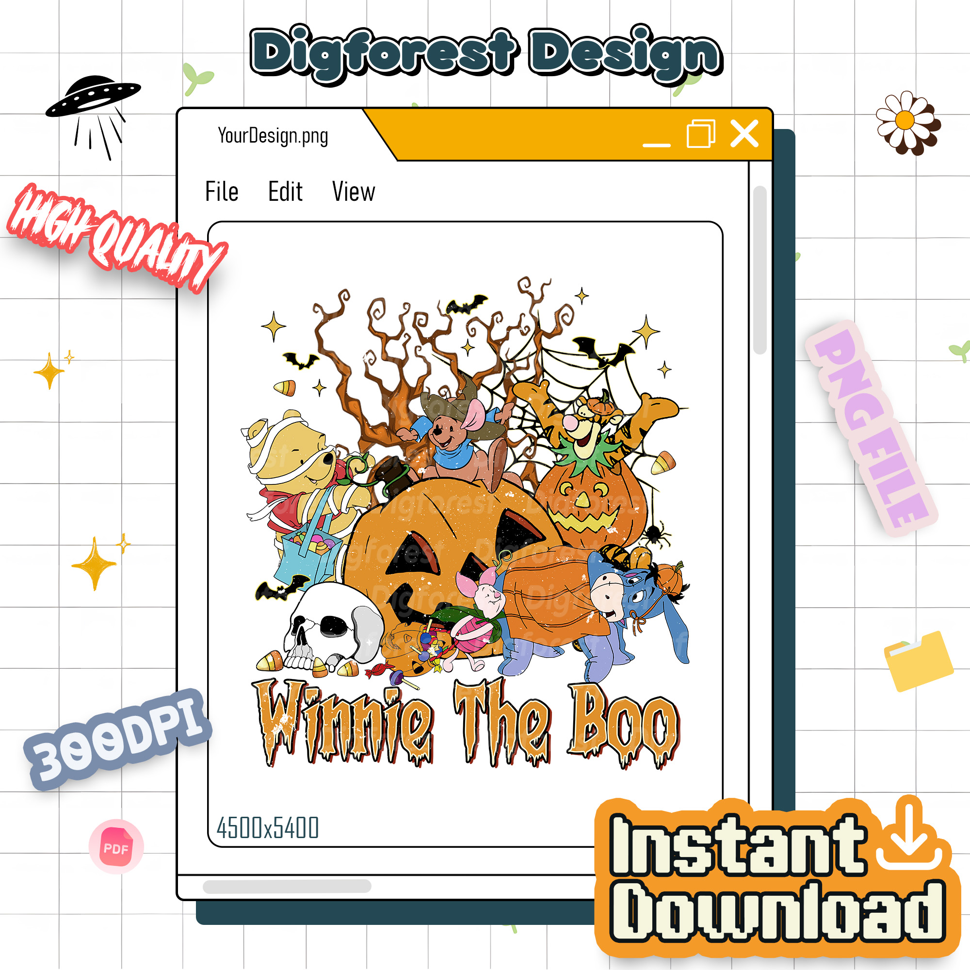Vintage Winnie the Pooh Halloween PNG, Pooh & Friends Trick or Treat, Spooky Season Sublimation Design Vintage Winnie the Pooh Halloween PNG, Pooh & Friends Trick or Treat, Spooky Season Sublimation Design