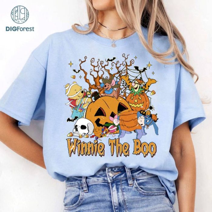 Disney Vintage Winnie The Pooh Halloween Png, Pooh And Friends Halloween PNG, Trick Or Treat, Spooky Season Halloween Sublimation Design