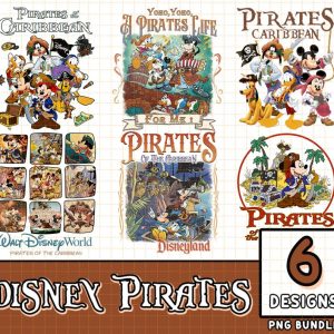 Disney Mickey Pirates 6 Design Bundle Png | Mickey And Friends Png | Magic Kingdom | Animal Kingdom Epcot Png Digital Download