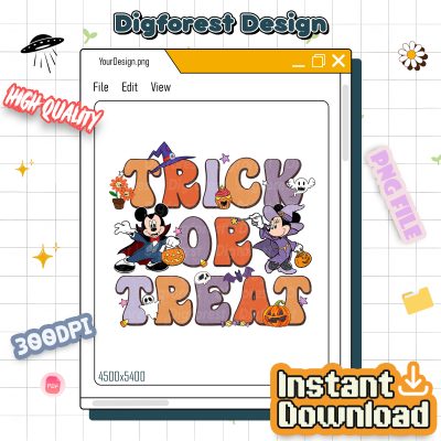 Vintage Disney Halloween PNG, Mickey Trick or Treat PNG, Spooky Boo Halloween Design
