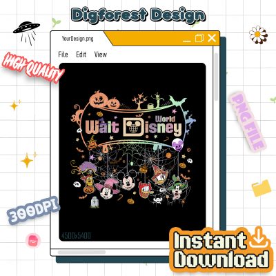 Mickey Mouse & Friends Halloween PNG, Spooky Pumpkin Trick or Treat Design, Halloween Sublimation