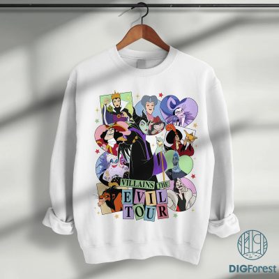 Disney Villains Eras Tour PNG, Evil Tour Digital Design, Villains Princess Midnights Style