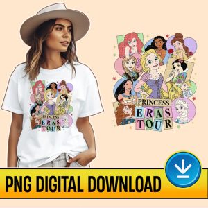 Disney Princess Eras Tour PNG Sublimation, Princess Tour-dated PNG, Retro Princess, Cinderella Princess PNG, Eras Tour Sublimation Design