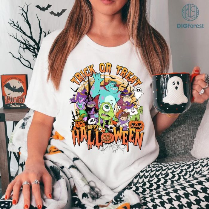 Disney Monsters Trick Or Treat Halloween Digital Download | Monster Inc Png | Mike Wazowski | Mickey's Not So Scary Halloween | Halloween Sublimation Designs