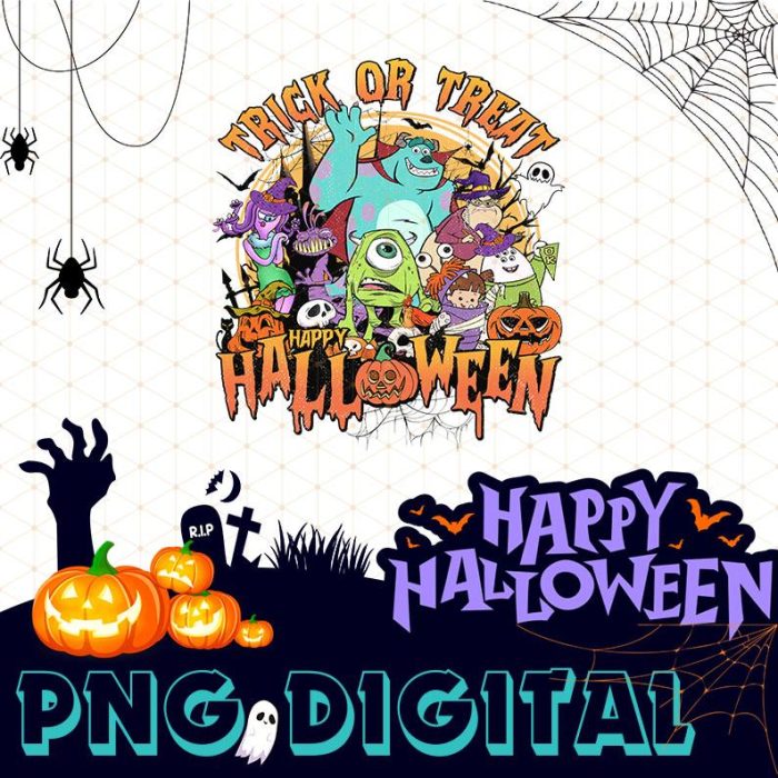 Disney Monsters Trick Or Treat Halloween Digital Download | Monster Inc Png | Mike Wazowski | Mickey's Not So Scary Halloween | Halloween Sublimation Designs