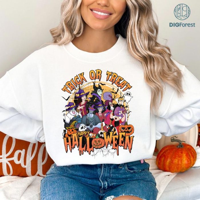 Disney Villains Halloween Trick Or Treat Sublimation Png | Ursula Maleficent Evil Queen Halloween | Mickey's Not So Scary Halloween | Digital Download