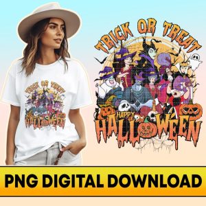Disney Villains Halloween Trick Or Treat Sublimation Png | Ursula Maleficent Evil Queen Halloween | Mickey's Not So Scary Halloween | Digital Download