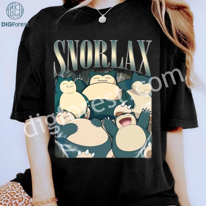 Snolax Vintage Graphic Shirt, Snolax Vintage Graphic PNG File, Pocket Monster Homage TV Shirt, Snolax Bootleg Rap Shirt, Sublimation Designs, Instant Download