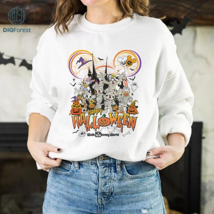 Disney Mickey And Friends Happy Halloween PNG File, Mickey Skeleton Halloween Shirt, Spooky Season Halloween PNG, Mickey Not So Scary, Sublimation Design