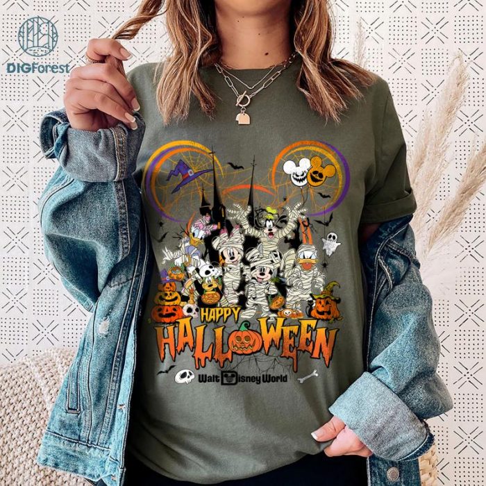 Disney Mickey And Friends Happy Halloween PNG File, Mickey Skeleton Halloween Shirt, Spooky Season Halloween PNG, Mickey Not So Scary, Sublimation Design