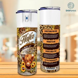 Heifer Be Gone Tumbler Wrap | Heifer Spray 20 Oz Skinny Tumbler Sublimation | Leopard Tumbler | Heifer Cow Design | Instant Digital Download