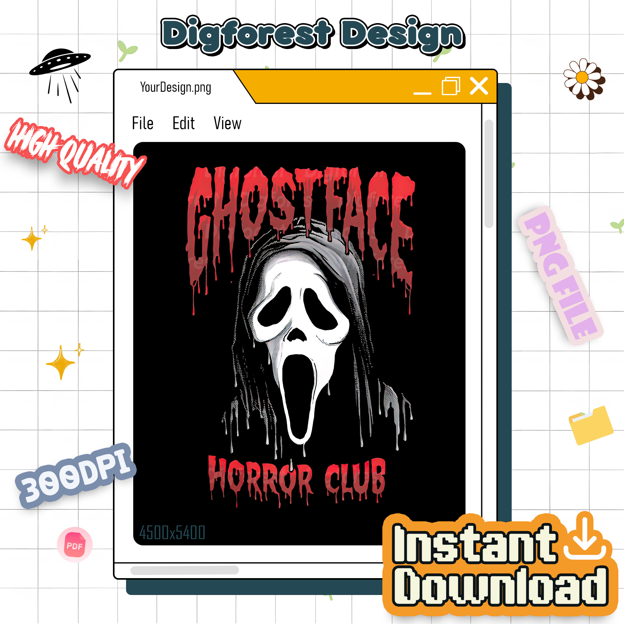 Ghostface Horror Club PNG – Retro 90s Scary Movie Characters, Spooky Season, Scary Friends PNG Design Ghostface Horror Club PNG – Retro 90s Scary Movie Characters, Spooky Season, Scary Friends PNG Design