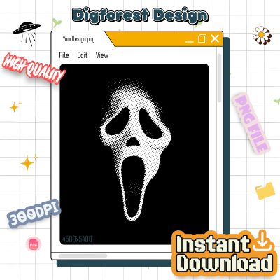 Vintage Halloween PNG – Ghostface, Scary Movie Characters, Horror Friends, Spooky Season Halloween PNG Design
