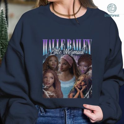 Halle Bailey Ariel Princess Vintage Graphic Shirt, Halle Bailey Ariel Princess Vintage Graphic PNG File, The Little Mermäid Homage TV Shirt, Ariel Princess Bootleg Rap Shirt, Graphic Tees
