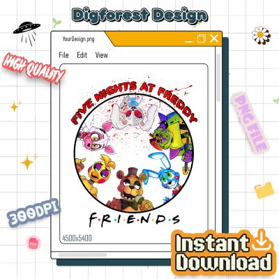 Vintage Five Nights at Freddy's PNG – FNAF Halloween Friends, Freddy Fazbear, Horror Movie PNG Design