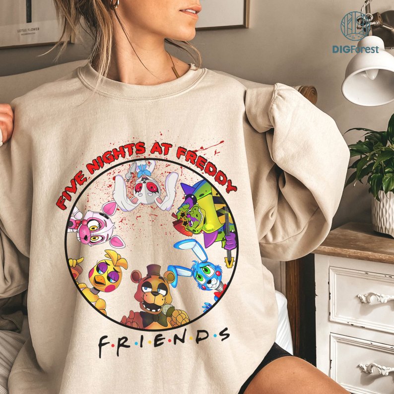 Vintage Five Nights At Freddy Friends Shirt | Fnaf Shirt | Halloween Friends Png | Freddy Fazbear Shirt | Horror Movie Shirt | Instant Download