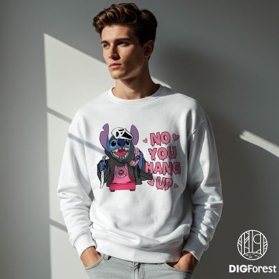 Disney No You Hang Up Stitch Horror PNG – Funny Halloween Party, Spooky Season, Stitch Halloween PNG Design