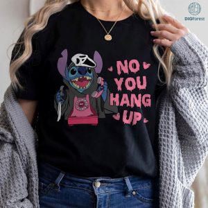 Disney No You Hang Up Stitch Horror Shirt, Stitch Halloween, Halloween Sweatshirt, Funny Halloween Party Tee, Spooky Season, No You Hang Up Shirt