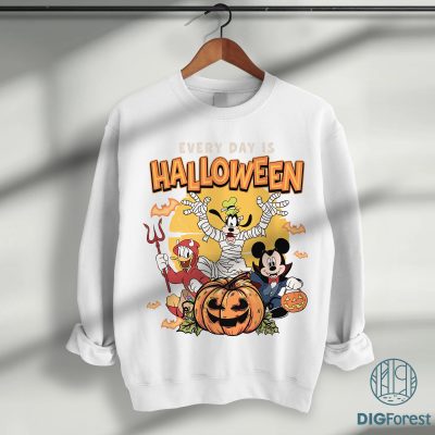 Disney Mickey & Friends Everyday is Halloween PNG – Retro Mickey, Pumpkin Spice, Spooky Season, Trick or Treat PNG