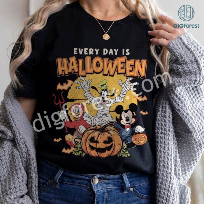 Disney Mickey and Friends Everyday is Halloween Pumpkin Spice Shirt | Retro Mickey Halloween Png | Spooky Season Shirt | Trick or Treat Shirt