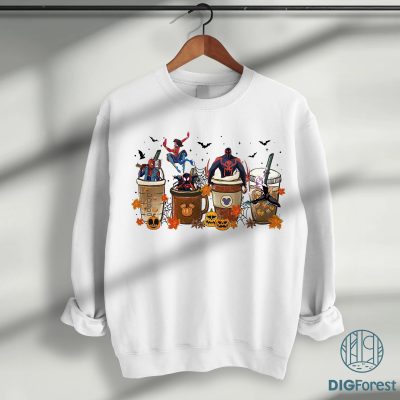 Retro Spider Punk Spider-Man Halloween Shirt - Spooky Pumpkin Latte Tee, Coffee Cup Graphic, Funny Halloween Outfit Retro Spider Punk Spider-Man Halloween Shirt - Spooky Pumpkin Latte Tee, Coffee Cup Graphic, Funny Halloween Outfit