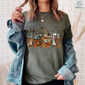 The Legend Of Zelda Latte Coffee Cup Halloween Shirt, Tears Of The Kingdom Shirt, Pumpkin Halloween Shirt, Retro Spooky Halloween Shirt