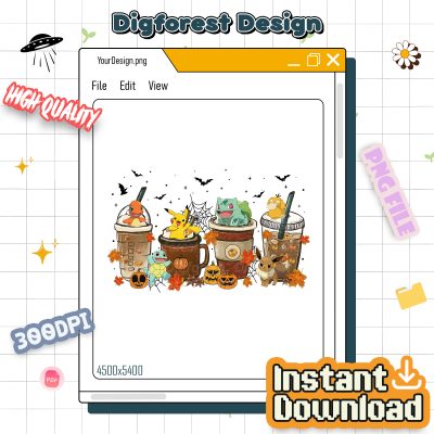 Coffee Cup Halloween Shirt - Pikachu Retro Tee, Pikachu Latte Graphic, Spooky Halloween Outfit, Cute Spooky Season Apparel