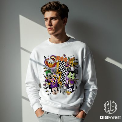 Retro Mickey and Friends Halloween Shirt - Checkered Boo Tee, Disney Halloween Outfit, Mickey Halloween Party Retro Mickey and Friends Halloween Shirt - Checkered Boo Tee, Disney Halloween Outfit, Mickey Halloween Party