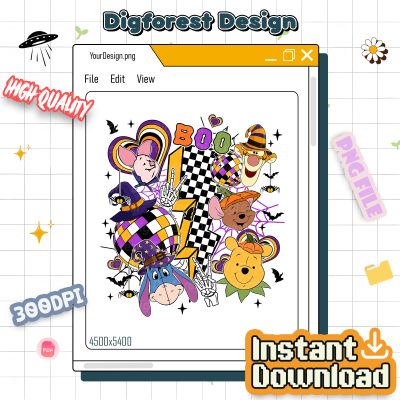 Disney Retro Pooh Bear Halloween Shirt - Checkered Boo Tee, Winnie the Pooh Skeleton Outfit, Funny Halloween Party