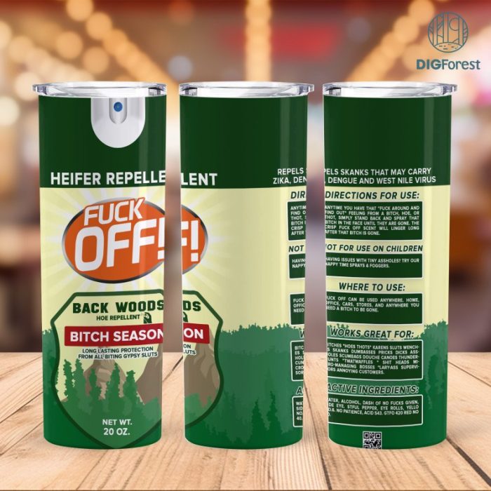 F*CK OFF spray original Png Tumbler, F*CK Spray Tumbler Designs Green , Fuck off scent 20 Oz , Funny spray, Instant Download