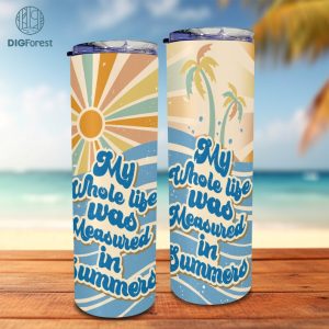 Retro Sunshine Cousins Beach PNG Tumbler Sublimation, My Whole Life Was Measured In Summers, Summer I Turned Pretty Png, Skinny Tumbler Wrap
