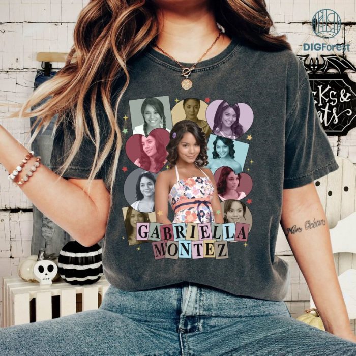 Gabriella Montez Vintage Graphic Shirt, Gabriella Montez Vintage Graphic PNG File, High School Musical Homage TV Shirt, Gabriella Montez Bootleg Rap Shirt, Graphic Tees For Women