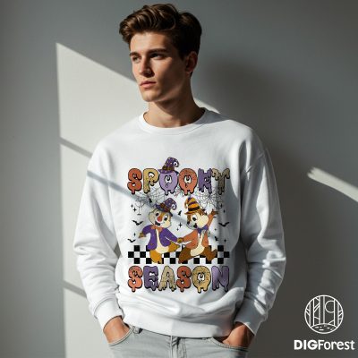 Disney Chip & Dale Spooky Season Halloween Shirt - Retro Double Trouble Tee, Halloween Party, Funny Spooky Season Gift