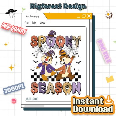 Disney Chip & Dale Spooky Season Halloween Shirt - Retro Double Trouble Tee, Halloween Party, Funny Spooky Season Gift