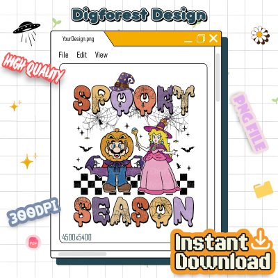 Disney Spooky Season Halloween Shirt - Mario Princess Peach Tee, Halloween Party Outfit, Funny Spooky Season Apparel