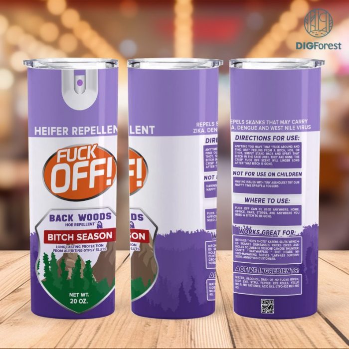 F*CK OFF spray original Png Tumbler, F*CK Spray Tumbler Designs Light Purple, Fuck off scent 20 Oz , Funny spray, Instant Download