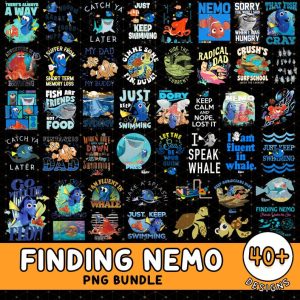 Disney Finding Nemo 48 Designs Bundle Png |  Finding Dory Movie Png |  Finding Nemo Png | Marlin Nemo Png Digital Download