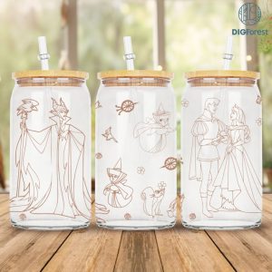 Disney Sleeping Beauty Glass Can Png | Aurora Princess Coffee Cup | Priness Glass Can Wrap | 16oz Beer Glass Can | Iced Coffee | Tea | Cold brew