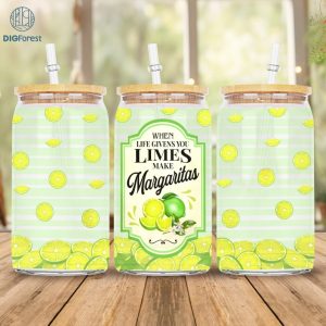 16 oz Libbey Glass Can Wrap Png, Lemonade Label, Tequila Label, Margarita png, Mojito, When life gives you Lemons, Png Files For Sublimation