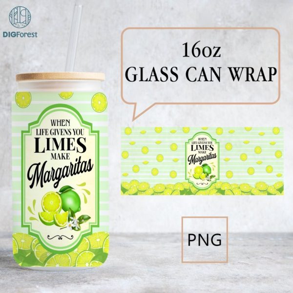 16 oz Libbey Glass Can Wrap Png, Lemonade Label, Tequila Label, Margarita png, Mojito, When life gives you Lemons, Png Files For Sublimation