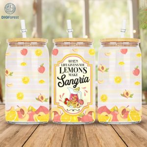 16 oz Libbey Glass Can Wrap Png, Lemonade Label, Tequila Label, Margarita png, Mojito png, When life gives you Lemons, Sublimation Designs