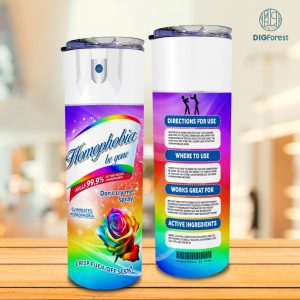 LGBT 20 oz Skinny Tumbler Sublimation Bitch Spray Design Instant Digital Download LGBT Pride PNG Anti Homophobia
