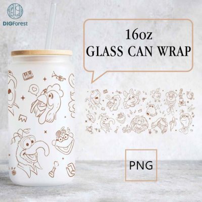 Disney The Muppets 16oz Libbey Glass Can Wrap Png, The Muppet Show Png, 16oz Glass Can Wrap, Kermit The Frog Animal Piggy, Glass Can Digital Files Disney The Muppets 16oz Libbey Glass Can Wrap Png, The Muppet Show Png, 16oz Glass Can Wrap, Kermit The Frog Animal Piggy, Glass Can Digital Files