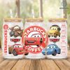 Disney Lightning McQueen Cars 16oz Glass Can Png, Cars 16oz Libbey Glass Can Wrap, Cars Tumbler Wrap iced coffee cup Png, Digital Download